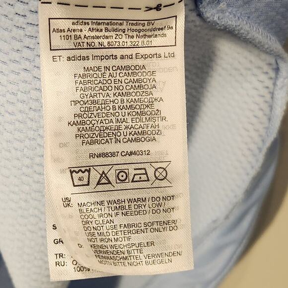 Adidas Women's Hooded Sweatshirt Climawarm Light Blue Kangaroo Pocket - Size S - Picture 8 of 9